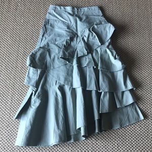 Army Green tiered maxi skirt Banana Republic